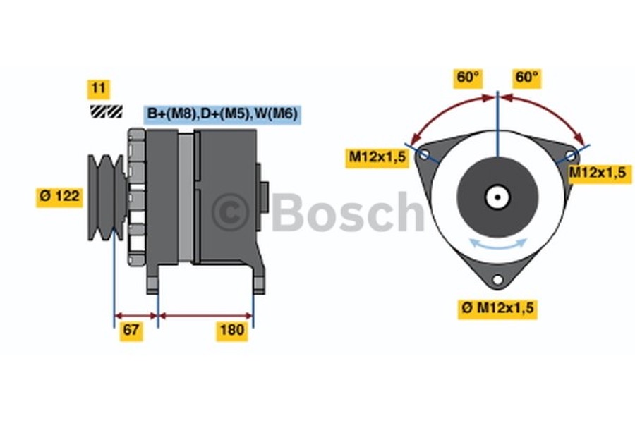 ALTERNADOR  T1  28V  140A - Bosch - 9120456044 - Unitário