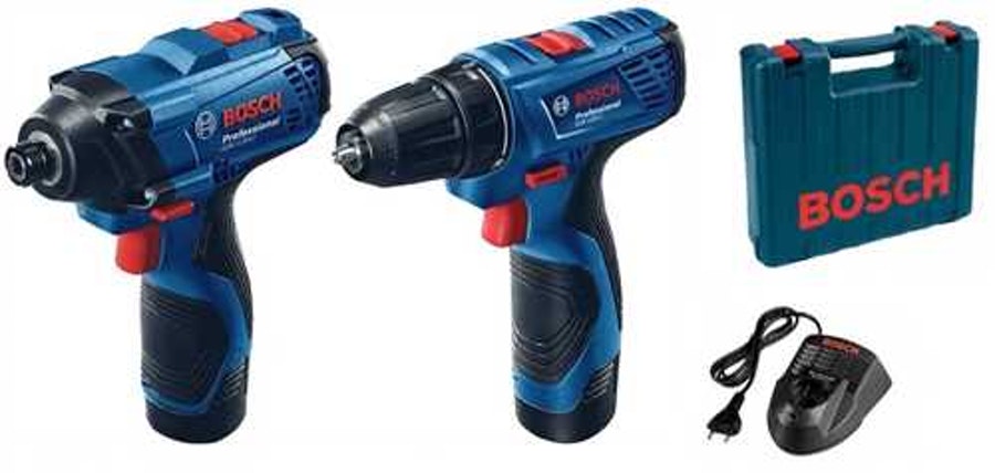 Kit Parafusadeira Impacto GDR120-LI + GSR 120-LI com Maleta Bivolt Bosch - Bosch Equipamentos - 06019F00E1 - Unitário