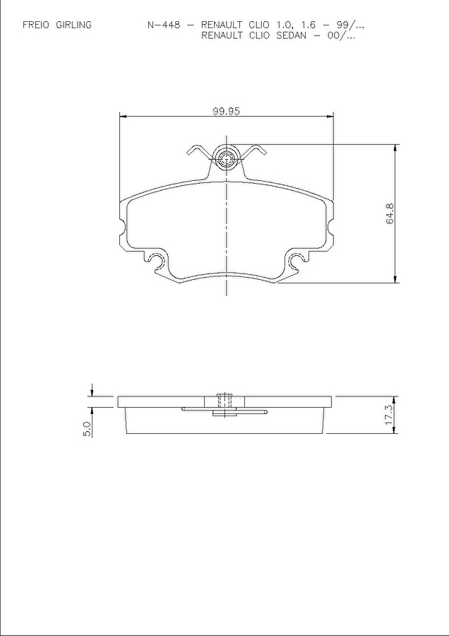 Pastilha de Freio Dianteira - Cobreq - N-448 - Jogo