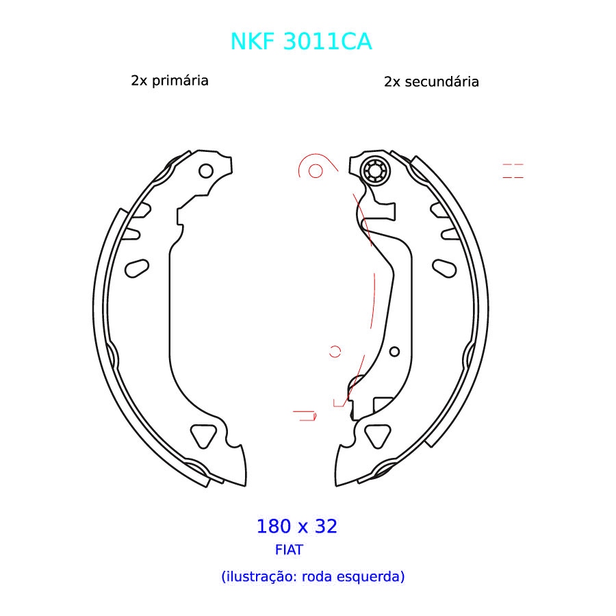 Sapata de Freio - Nakata - NKF 3011CA - Par