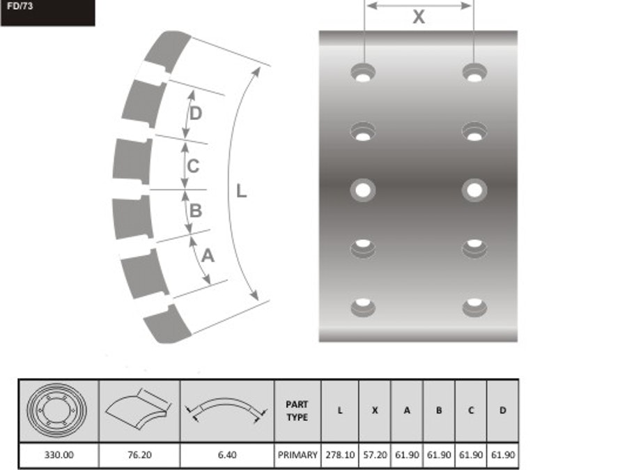Lona de freio - Fras-le - FD/73 - Par