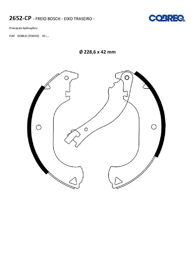 Jogo de Sapatas de Freio - Cobreq - 2652CP - Par