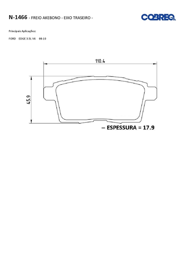 Pastilha de Freio Traseira
