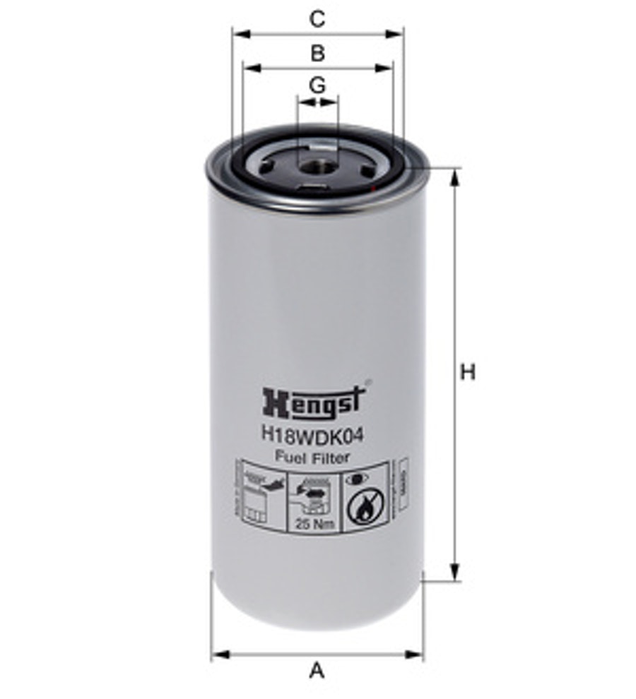 Filtro de Combustível - Hengst - H18WDK04 - Unitário