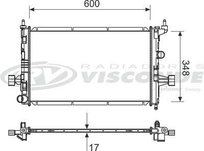 Radiador de Água Alumínio Leve Unitário - Visconde - 12246 - Unitário