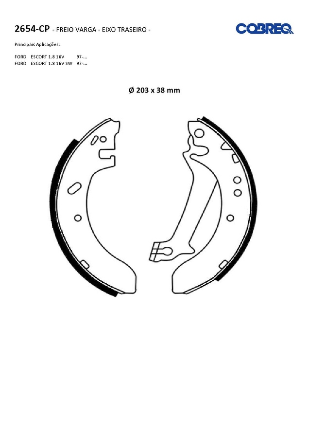Jogo de Sapatas de Freio - Cobreq - 2654CP - Par
