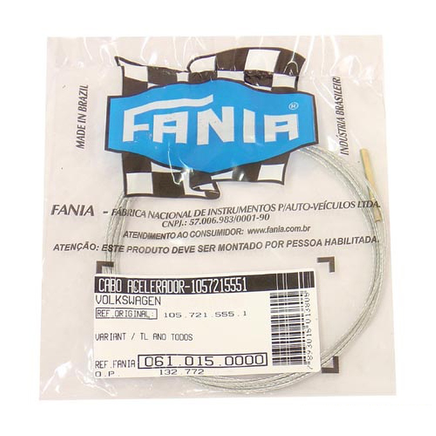 Cabo do Acelerador - Fania - 61-015 - Unitário