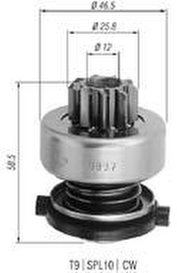 Impulsor de partida Doblo, Palio, Siena, Strada, Uno, Celta, Corsa, Clio, R19 - Zen - 0837 - Unitário