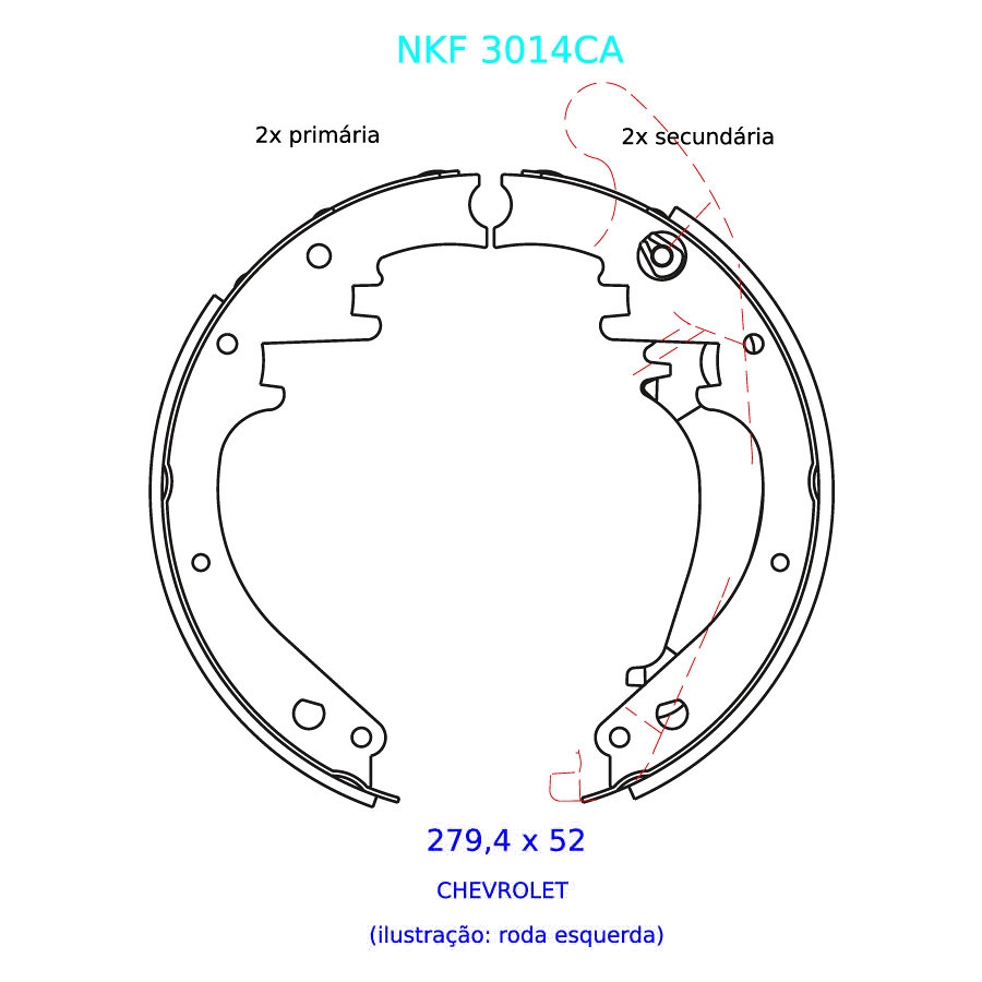 Sapata de Freio - Nakata - NKF 3014CA - Par