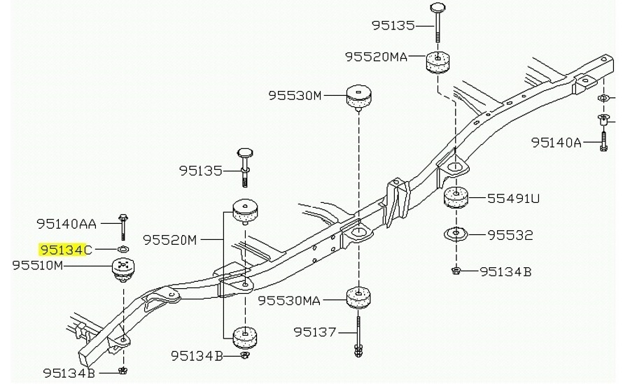 Arruela de Montagem da Carroceria - Original Nissan - 0133100082 - Unitário