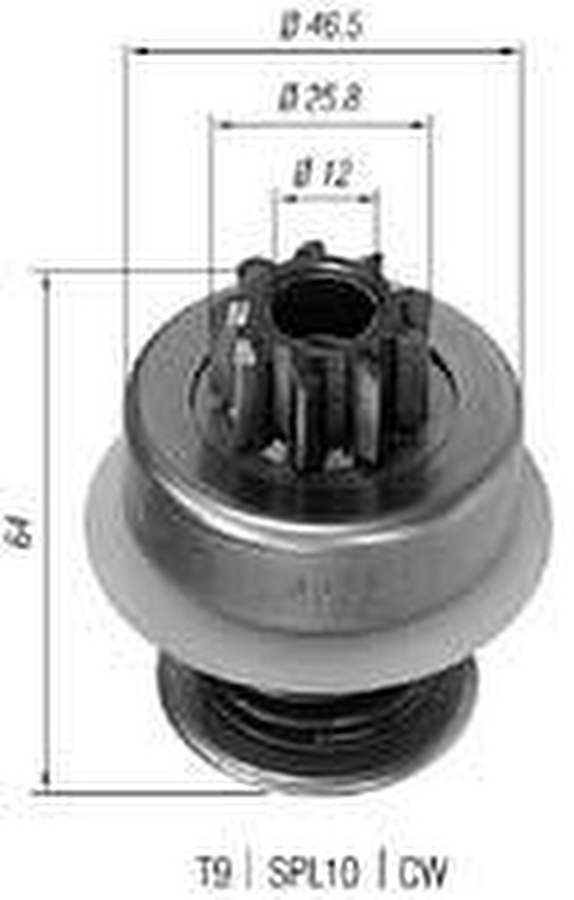 Impulsor de Partida do Motor de Arranque Automotivo Unitário - Zen - 0068 - Unitário