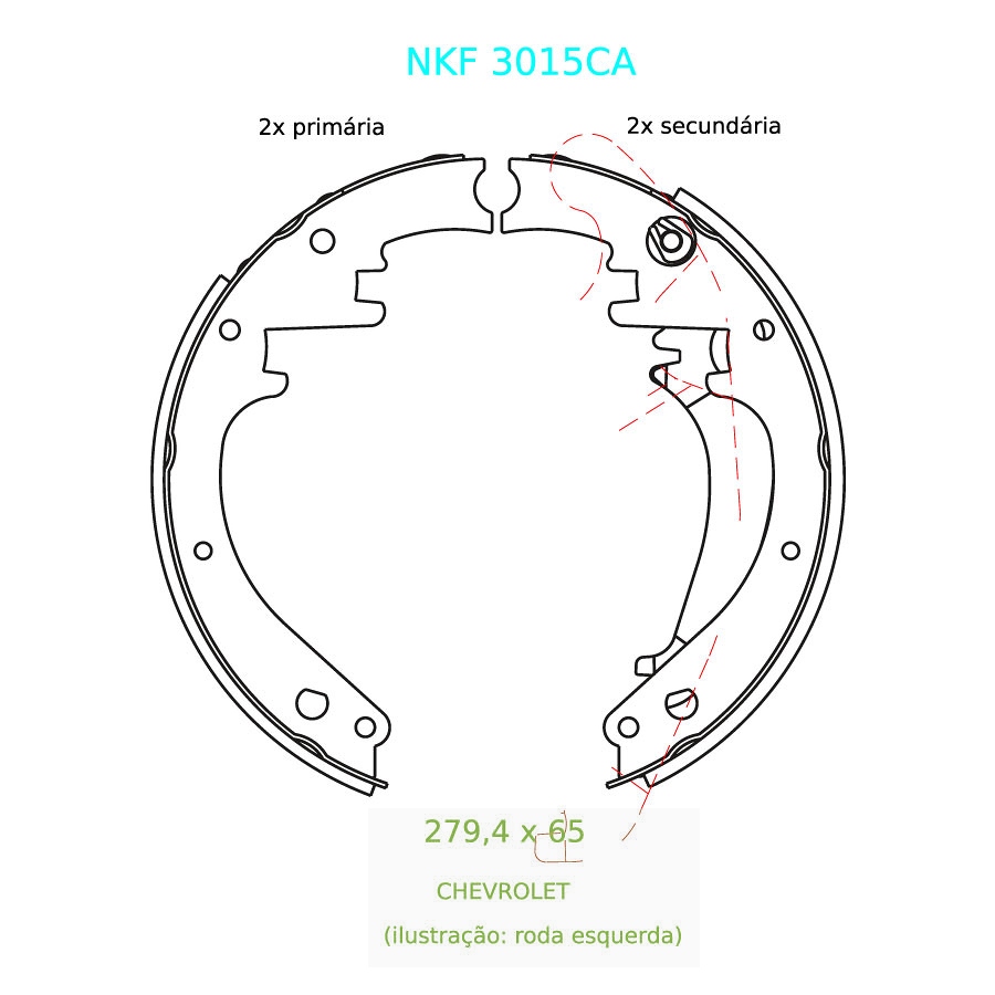Sapata de Freio - Nakata - NKF 3015CA - Par