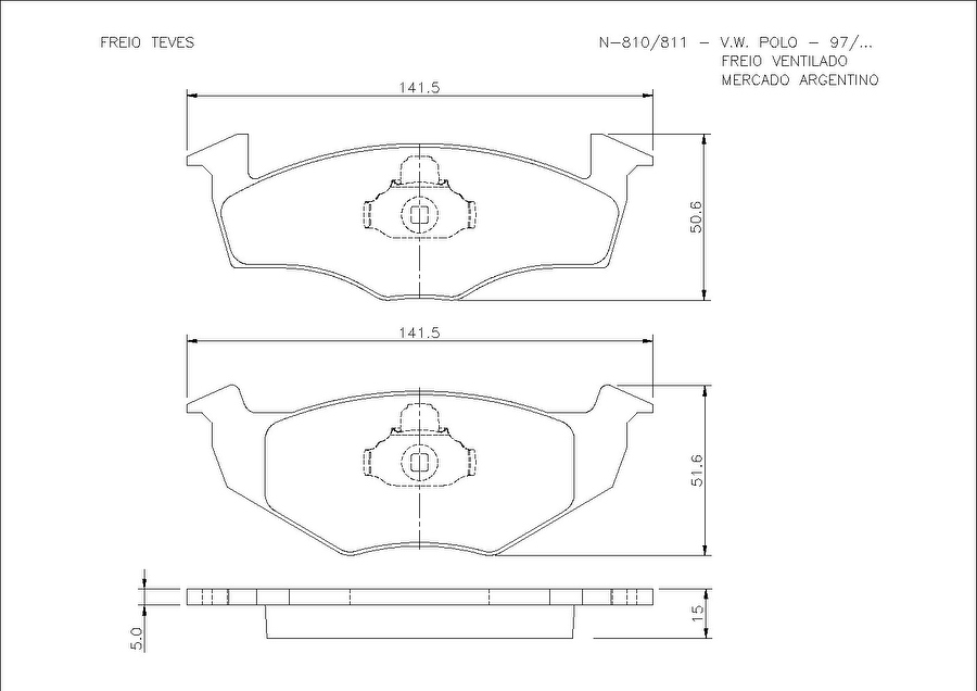 Pastilha de Freio Dianteira - Cobreq - N-810 - Jogo