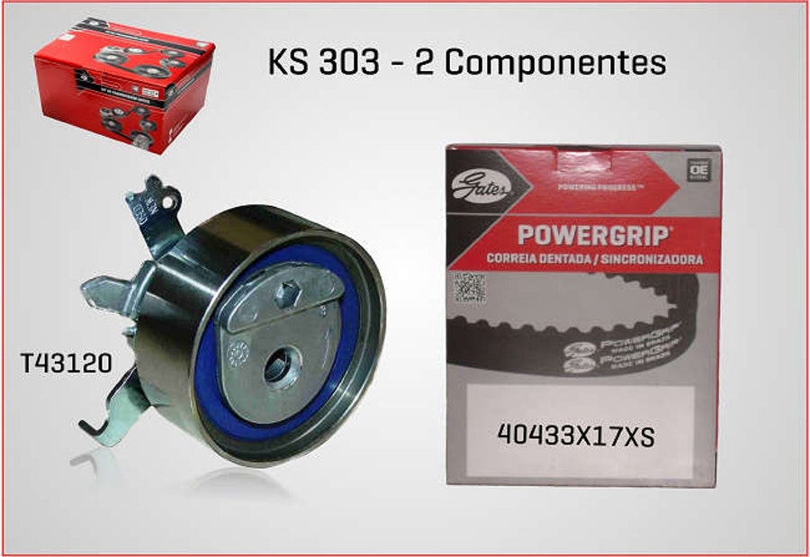 Kit de Correia Dentada Automotiva Completa Unidade - Gates - KS303 - Unitário