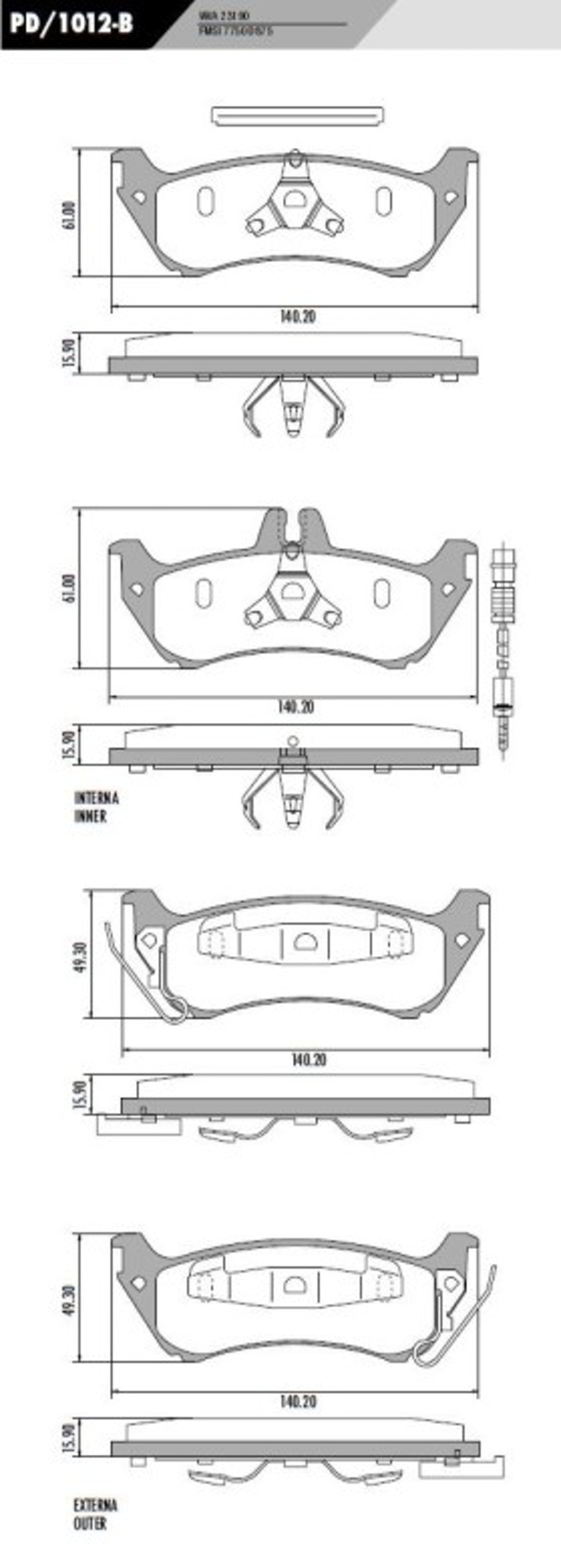 Pastilha de freio - Fras-le - PD/1012-B - Jogo