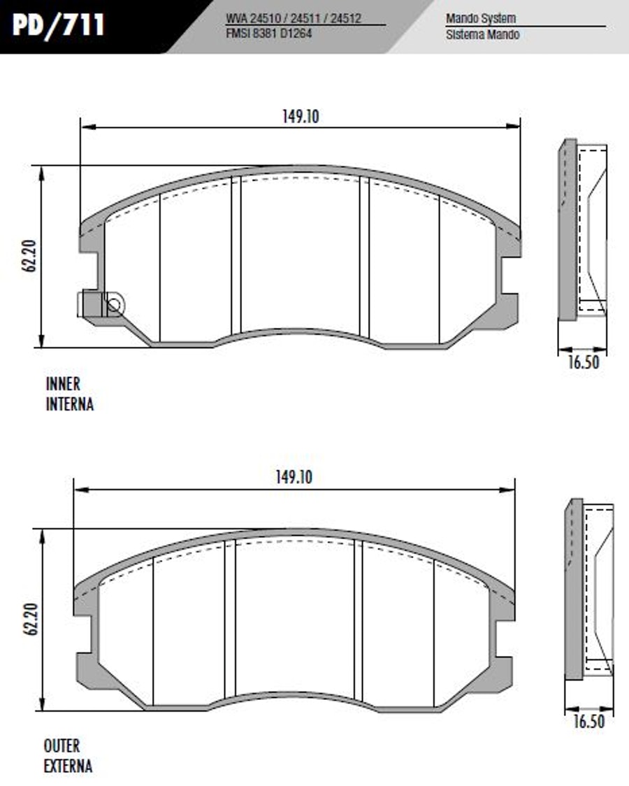 Pastilha de Freio - Fras-le - PD/711 - Jogo