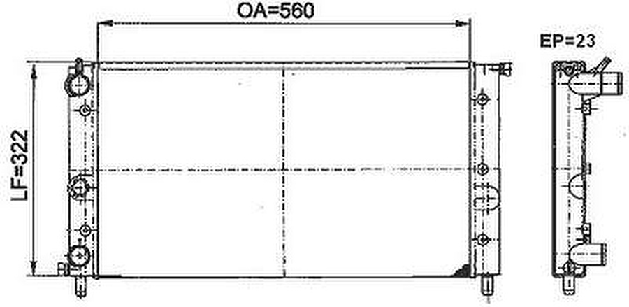Radiador de Resfriamento para Fiat Uno Mille - Valeo - 6TA079A - Unitário