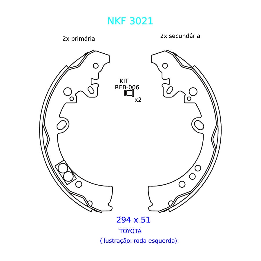 Sapata de Freio - Nakata - NKF 3021 - Par