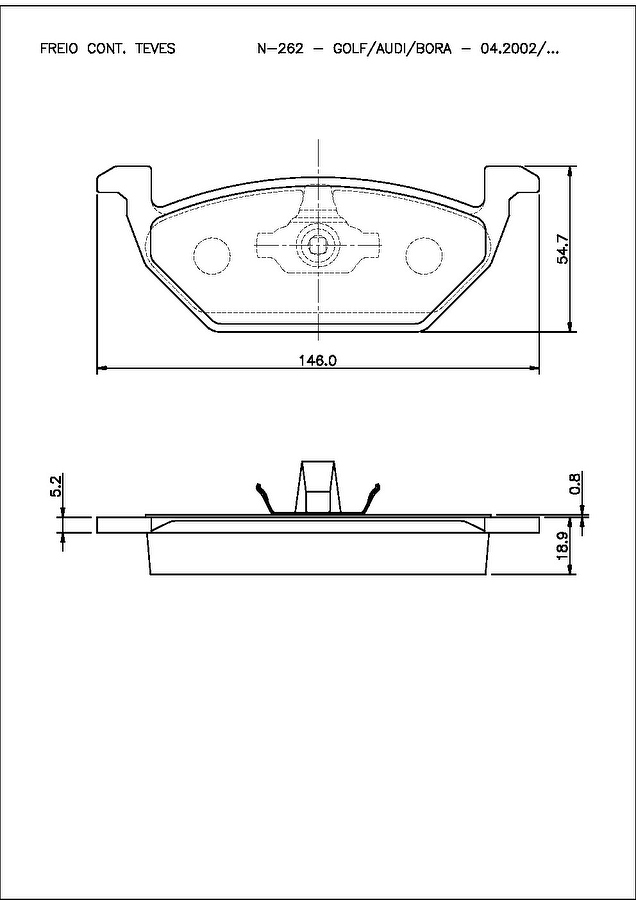 Pastilha de Freio Dianteira - Cobreq - N-262 - Jogo