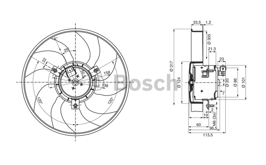 Motor de Arrefecimento Gpc 12V 350W - Bosch - 9130451165 - Unitário