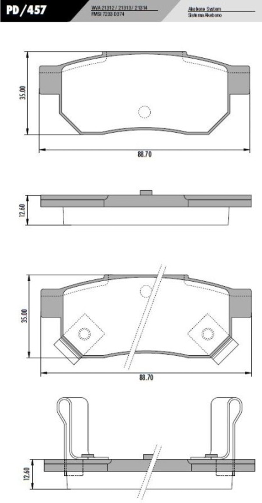 Pastilha de Freio Traseira Linha Leve Jogo - Fras-le - PD/457 - Jogo