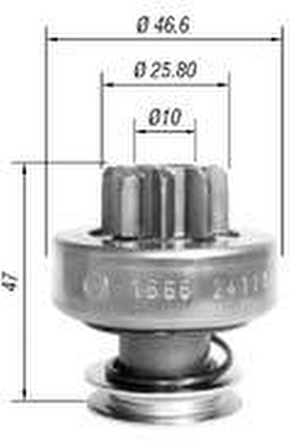 Impulsor de Partida do Motor de Arranque Automotivo Unitário - Zen - 1666 - Unitário