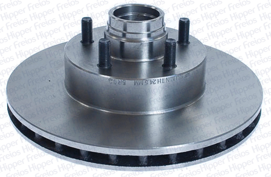 Disco de Freio Ventilado com Cubo Dianteiro 286,5mm 5 Furos - Hipper Freios - HF 16J - Par