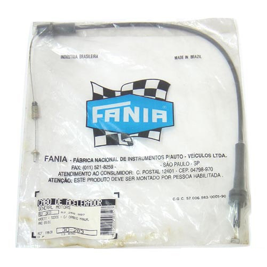 Cabo do Acelerador - Fania - 30-283 - Unitário