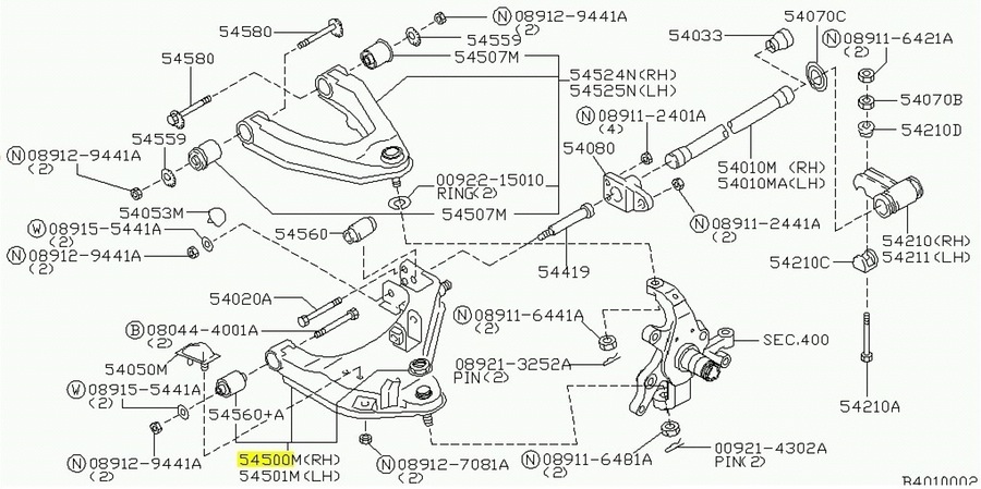 Bandeja da Suspensão - Original Nissan - 545002S688 - Unitário