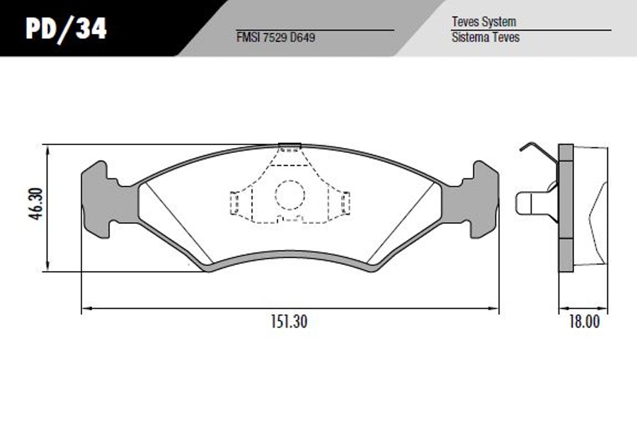 Pastilha de freio - Fras-le - PD/34 - Jogo