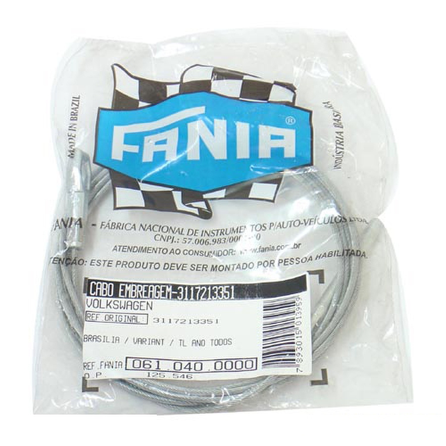 Cabo da Embreagem - Fania - 61-040 - Unitário
