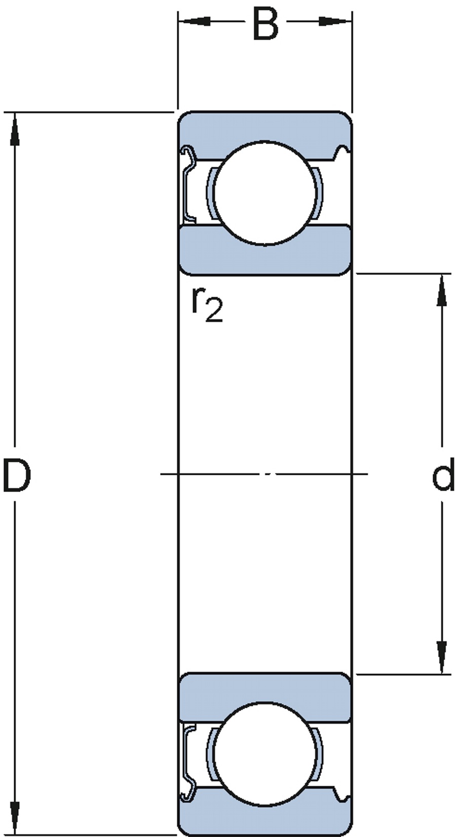Rolamento Rígido de Esferas - SKF - 6205-2RSHNR - Unitário