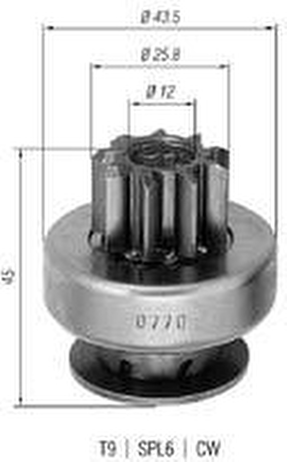 Impulsor de Partida do Motor de Arranque Automotivo Unitário - Zen - 0770 - Unitário