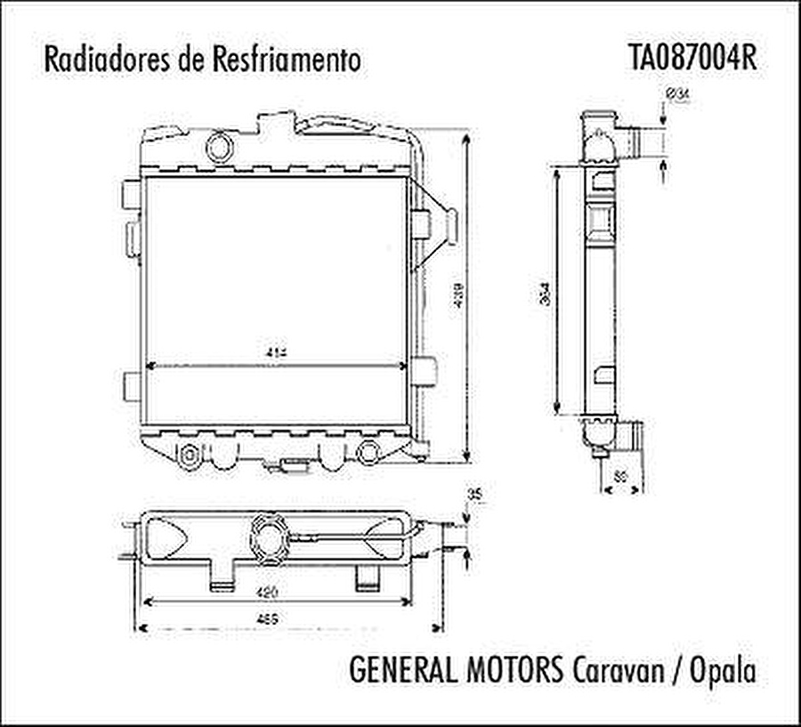 Radiador de Resfriamento - Valeo - TA087004R - Unitário