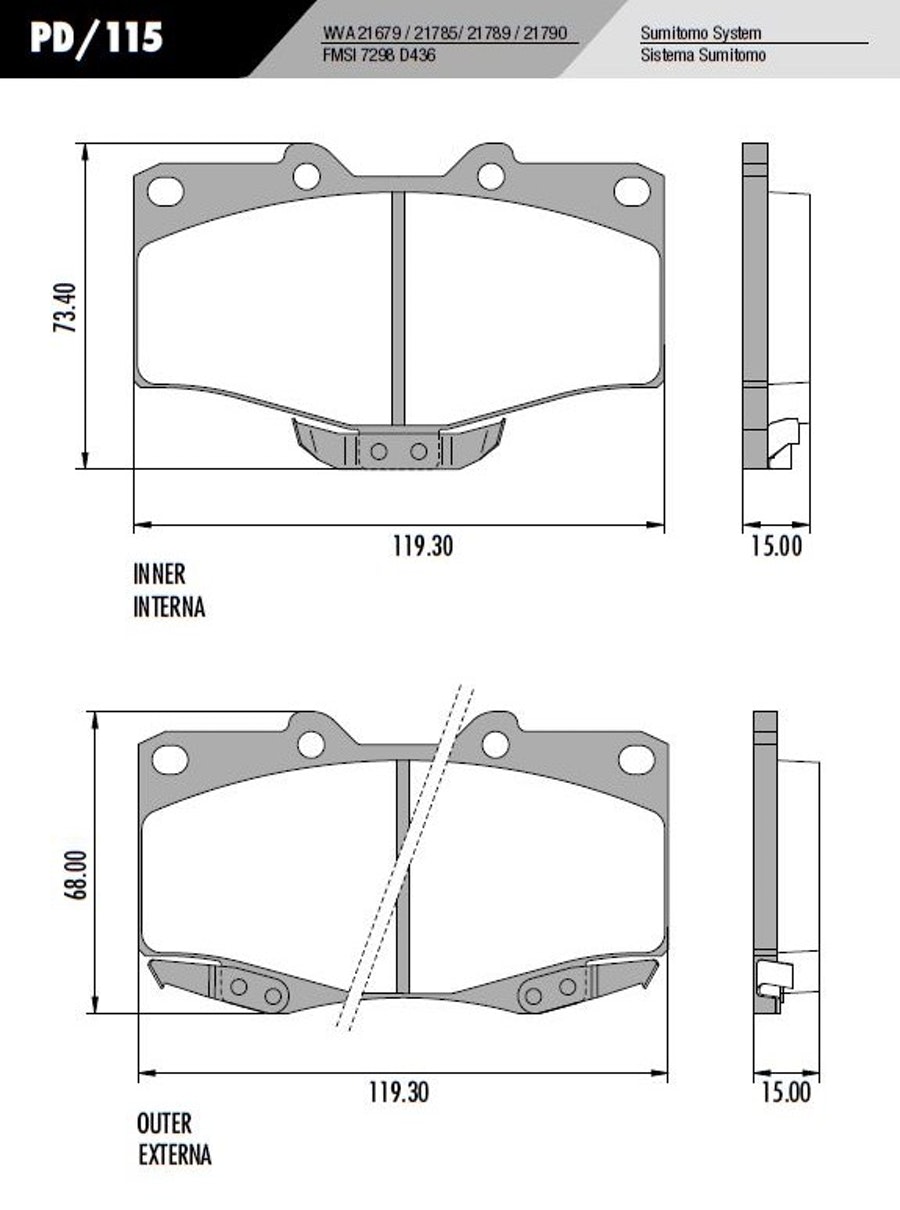 Pastilha de freio - Fras-le - PD/115 - Jogo