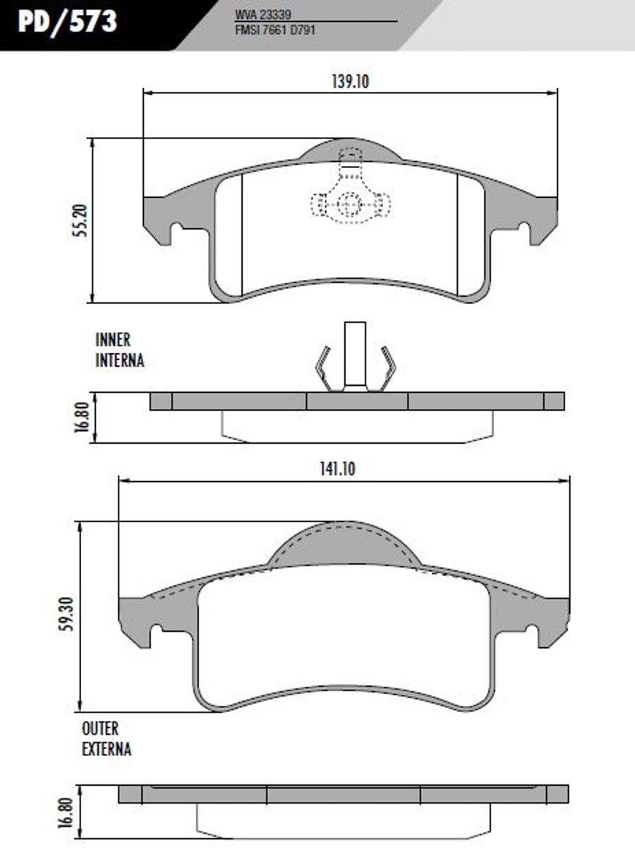 Pastilha de freio - Fras-le - PD/573 - Jogo
