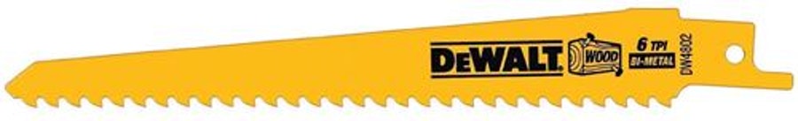 Lâmina Serra Sabre 150mm 6 Dentes para Madeira com 2 Peças - DeWalt - DW4802-2 Z - Unitário