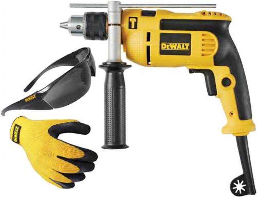 Furadeira de Impacto 1/2" 650W com Óculos e Luva DWD502SI Industrial - DeWalt - DWD502SI-B2 - Unitário