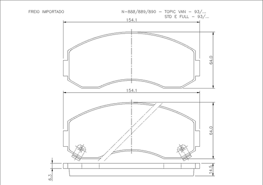 Pastilha de Freio Dianteira - Cobreq - N-888 - Jogo