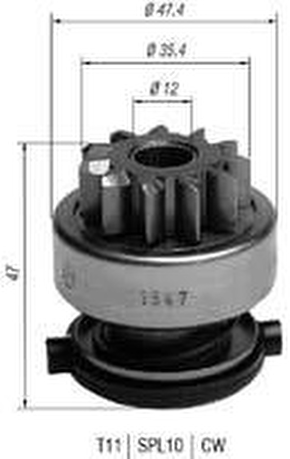 Impulsor de Partida do Motor de Arranque Automotivo Unitário - Zen - 1547 - Unitário