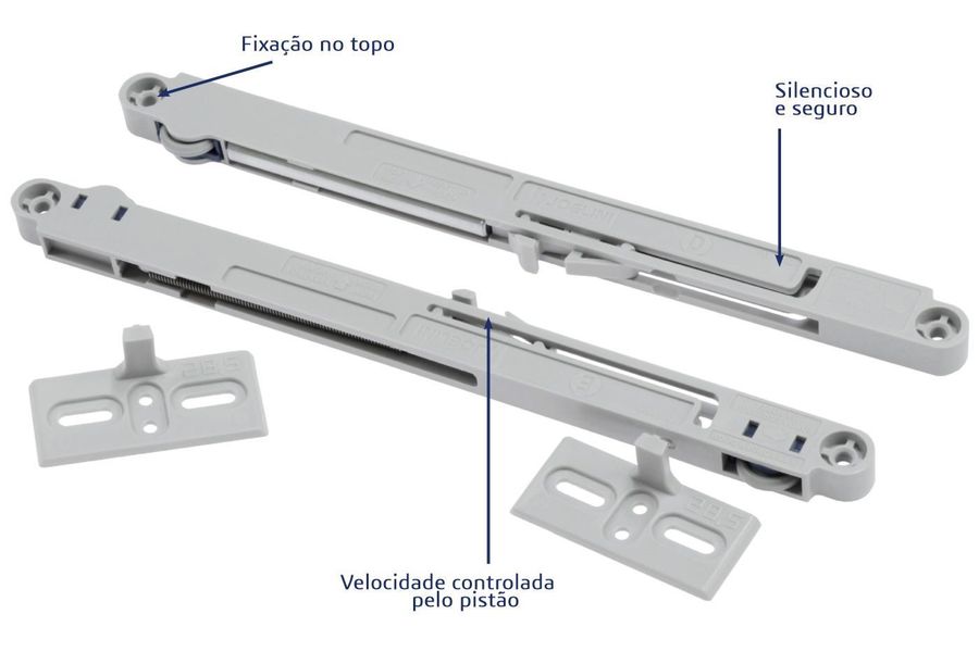 Kit Sist Deslizante JP360 Porta Correr 60kg c/ amort Joelini