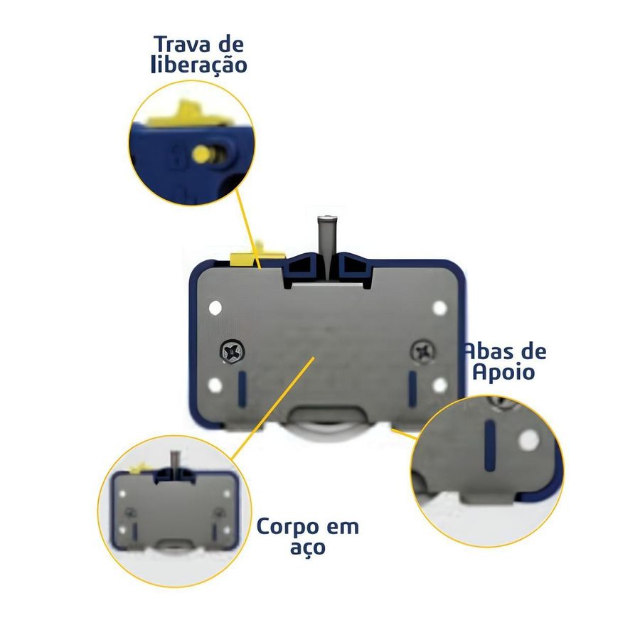 Kit Sist Deslizante JP360 Porta Correr 60kg c/ amort Joelini