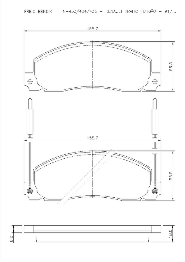 Pastilha de Freio Dianteira - Cobreq - N-433 - Jogo