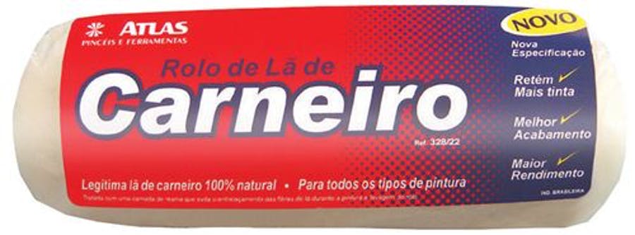 Rolo de Lã Natural 23cm - Atlas - 328/22 - Unitário
