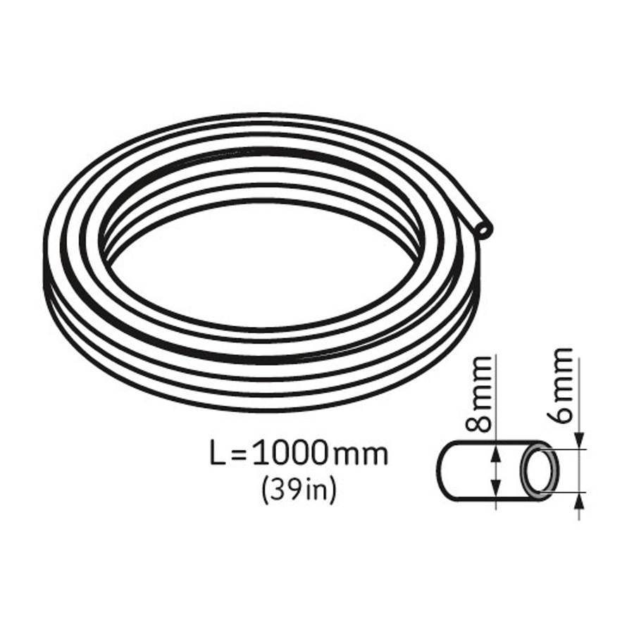Tubo flexível. 1.000 mm de comprimento. 8 x 6 mm - SKF - LAPT 1000 - Unitário