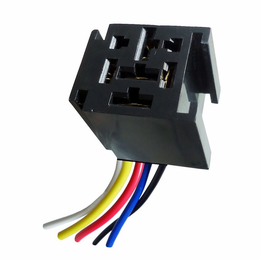 Chicote com Soquete para Relés 5 Terminais (3 Largos) 12/24V - Modular - DNI - DNI 7524 - Unitário