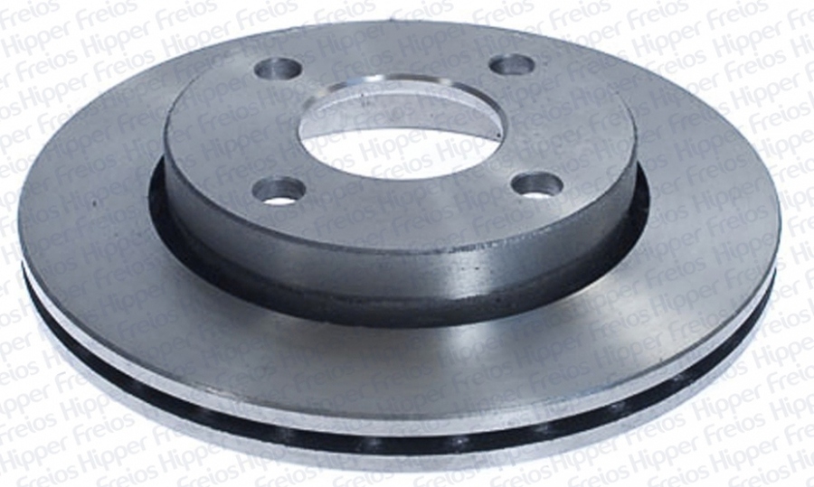 Disco de freio dianteiro Courier, Escort, Fiesta, Logus, Pointer ventilado 239,5mm 4 furos - Hipper Freios - HF 10A - Unitário