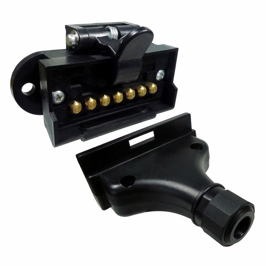Tomada de Engate (Macho + Fêmea) Retangular 7 Polos Polarizada Nylon - DNI - DNI 8302 - Unitário