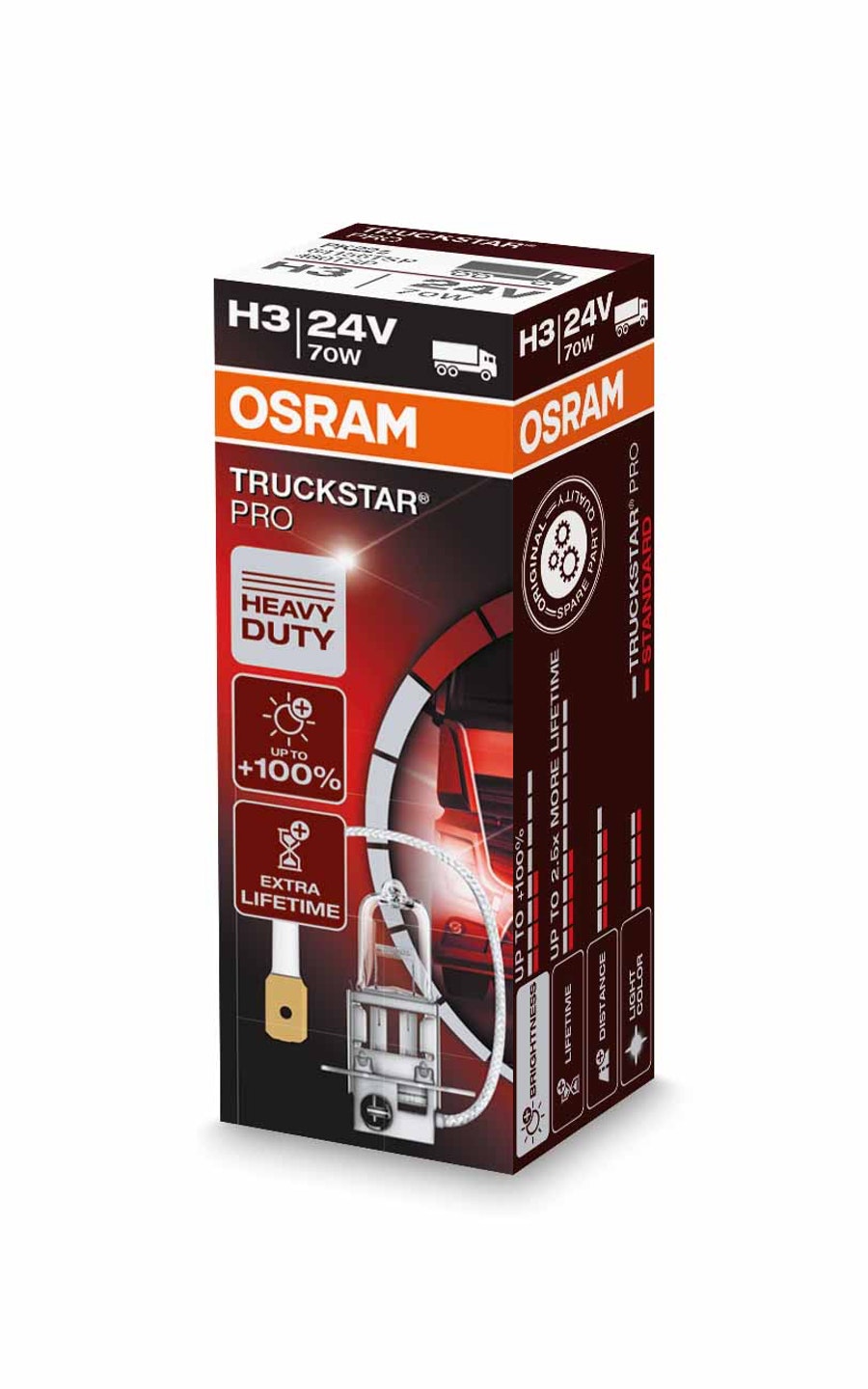 Par Lâmapda Caminhão H3 Truckstar - 24 V / 70 W - Osram - 64156TSP - Unitário