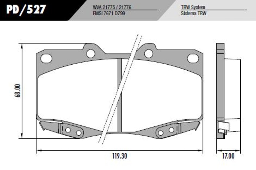 Pastilha de Freio Dianteira Jogo Automotivo Alta Performance - Fras-le - PD/527 - Jogo